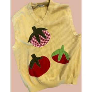 Medium Upcycled Tomato Sweater Vest | Boho Indie Maximalist Reworked